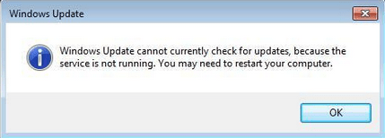 windows redesign error services not running