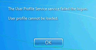 The User Profile Service failed the logon