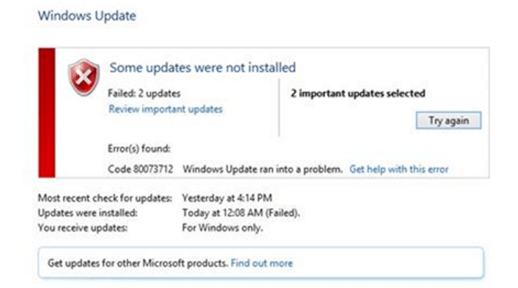 Windows Update Error Code80072EE2