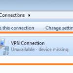 VPN Connection Unavailable – device missing (Solved)