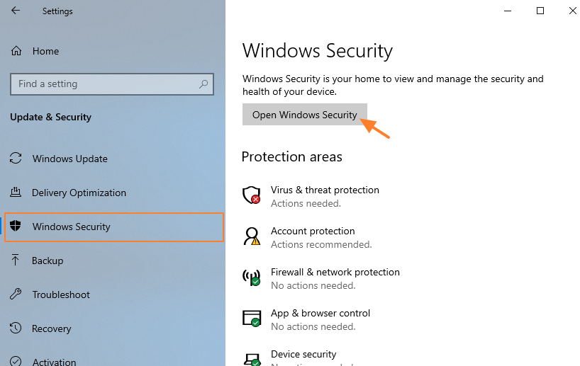 how to turn on windows security
