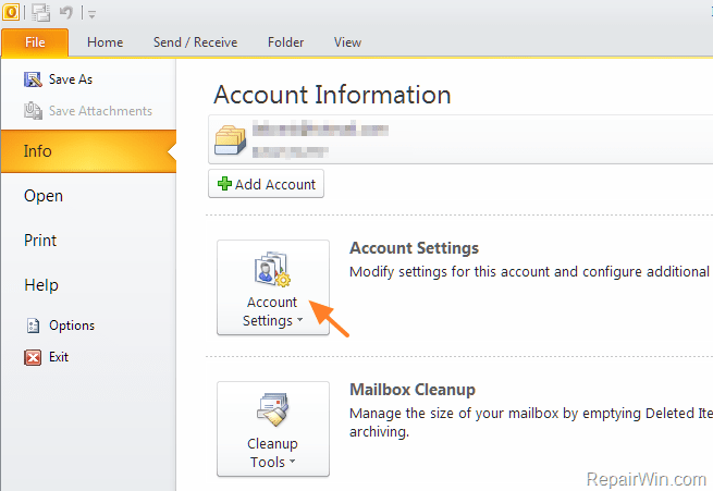 how to change email address in outlook 2007