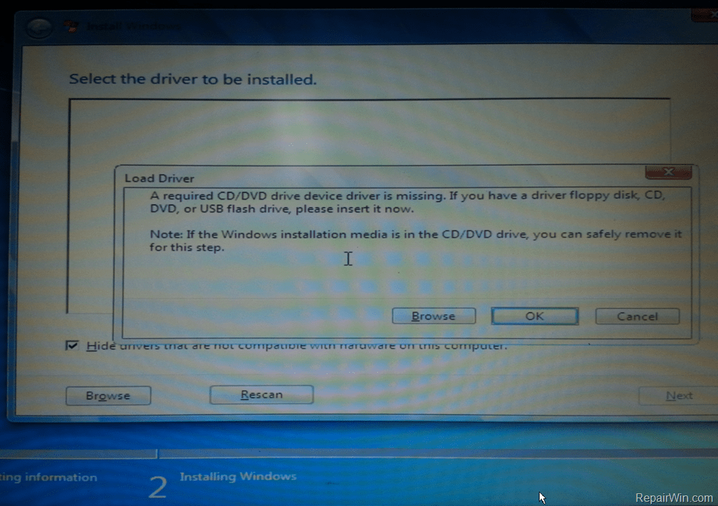 Fix Select The Driver To Be Installed During Windows 7 Usb