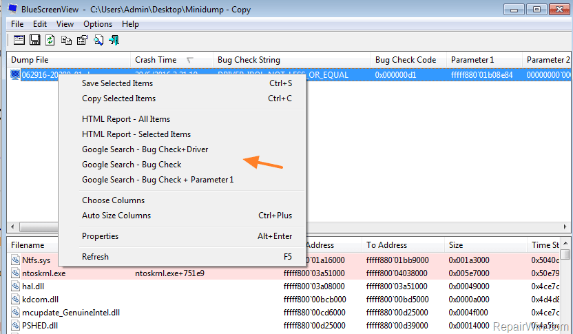 How to Analyze MiniDump Files with BlueScreenView ...
