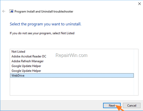 Microsoft Program Install and Uninstall Utility