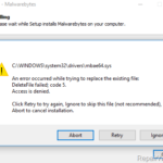 Cannot Replace mbae64.sys in Malwarebytes 3.0 Setup (Solved)