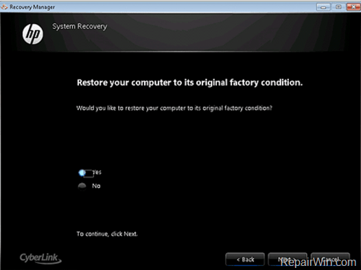 Restore Laptop to Factory Settings