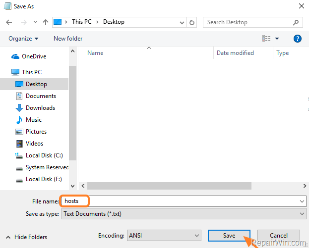 reset hosts file windows 10