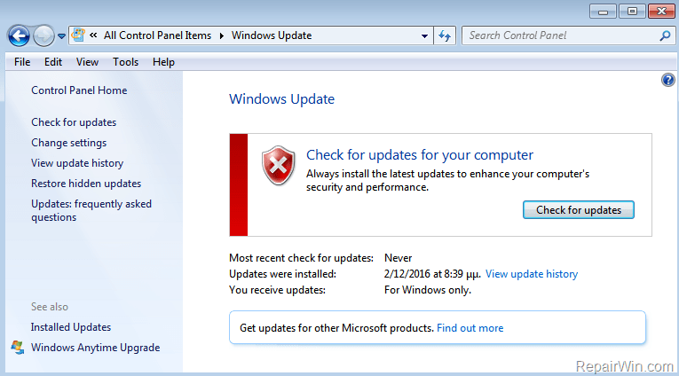 disable windows 8 update