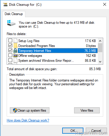free up disk space windows