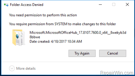 Cannot Remove Folder, Directory is not empty