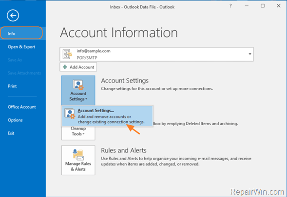 Outlook contacts file