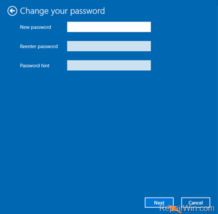 clear user password windows 10