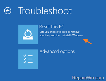 Windows 10 reset this pc