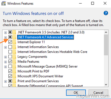 enable net framework 3.5 windows 10