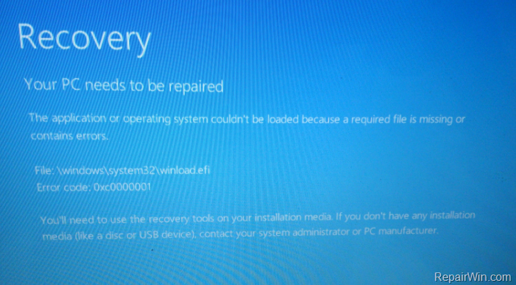 Fix Bsod Error 0x Your Pc Needs To Be Repaired Repair Windows