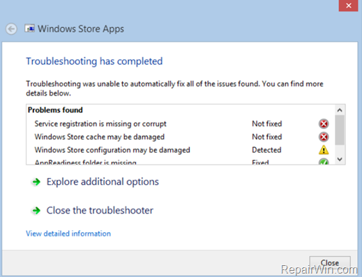 Windows Store Cache may be Damaged - Windows 10 