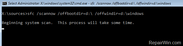 sfc /scannow offline
