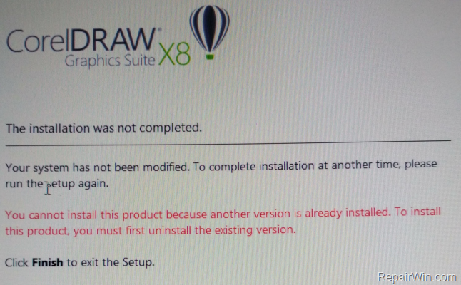 corel draw x7 installation problem