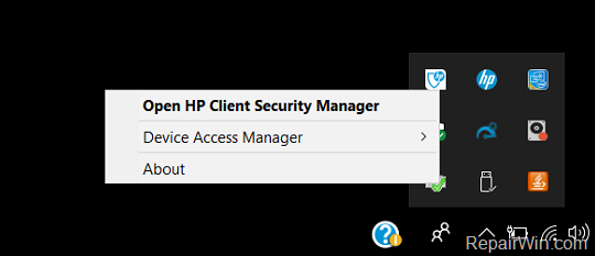 HP Client Security manager