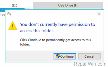 You don't have permission to access this folder