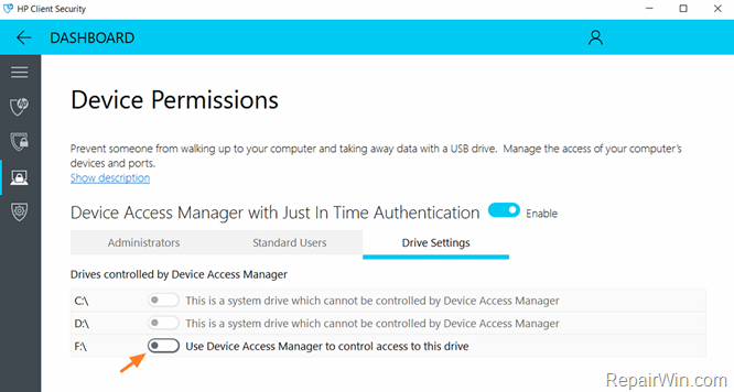 You don't have permission to access USB drive