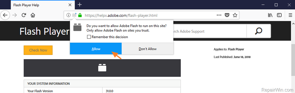 how to enable adobe flash player