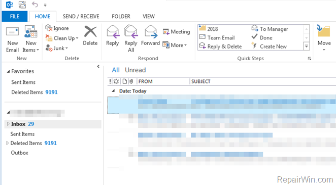 Drafts folder Missing Outlook