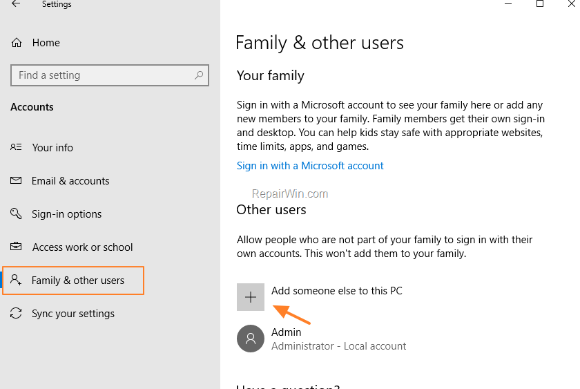 how to add a user account using the command prompt