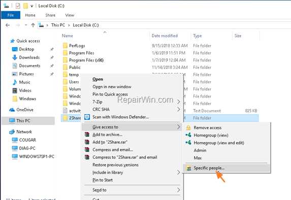 How to Share Files and Folders in Windows 10, 8.1, 7