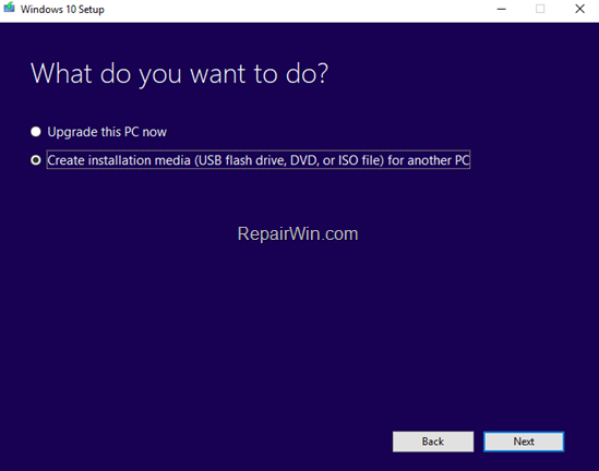 download windows 10 - media creation tool