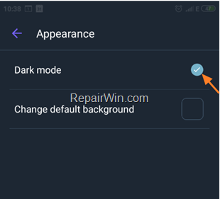 Activate Viber Dark Mode IOS and Android