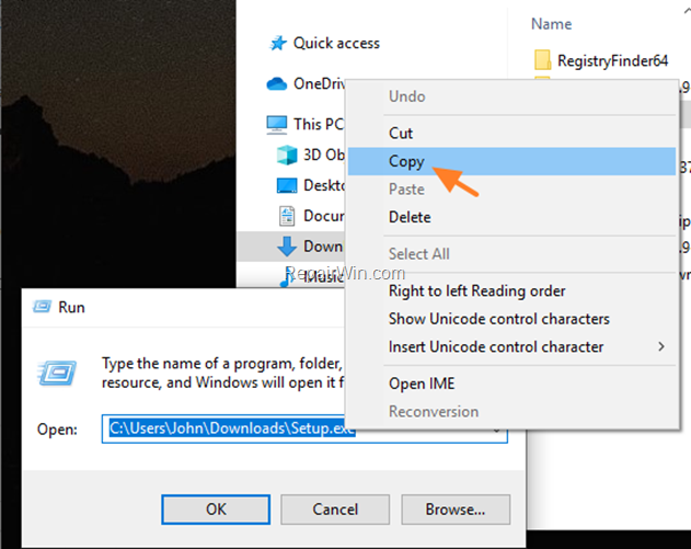 run blocked app windows 10