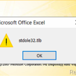 FIX: stdole32.tlb error in Excel 2007, 2010 on Windows 10 (Solved)