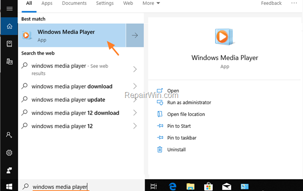 How to Find Windows Media Player in Windows 10