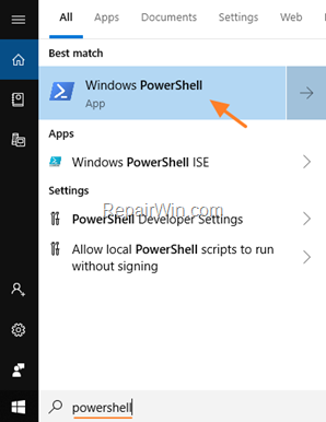 Open PowerShell as Administrator