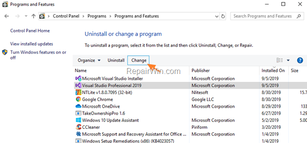 Visual Studio - Turn off Just In Time Debugger