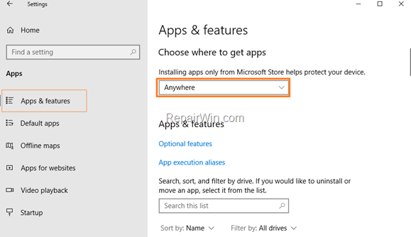 Install Apps from Anywhere - Windows 10