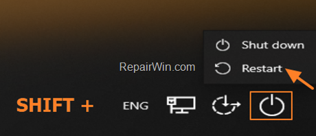 Restart Windows 10 in Repair Mode