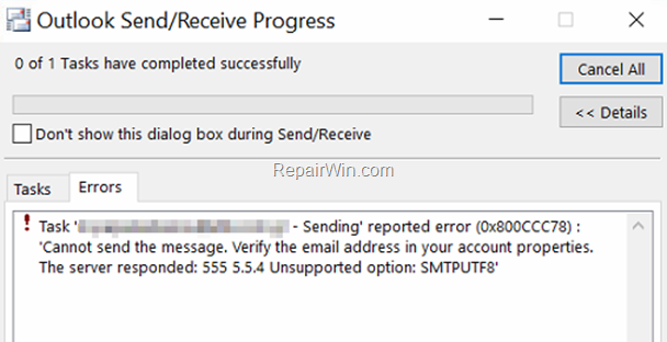 FIX 0x800CCC78 Outlook Send/Receive error