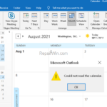 FIX: Could not read calendar in Outlook 365/2019/2016 (Solved)