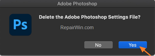 delete photoshop settings