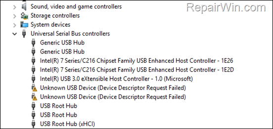 FIX USB Device Descriptor Request Failed 