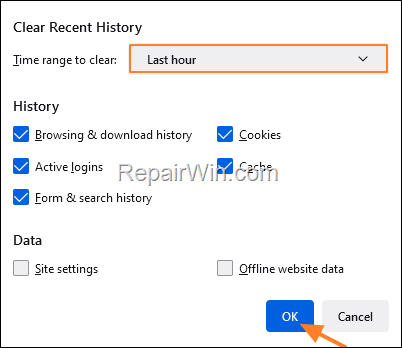 Clear browsing history firefox