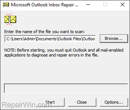 How to Repair PST or OST Outlook Data File (SCANPST.EXE).