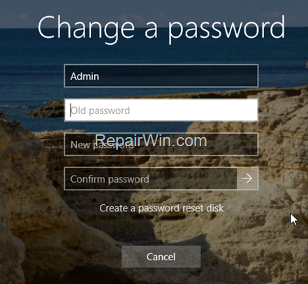 change password windows