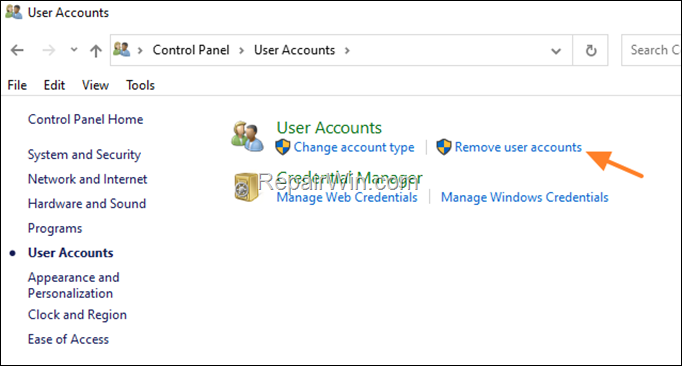 Remove User Account Windows 10/11
