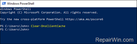 How to flush dns cache from PowerShell