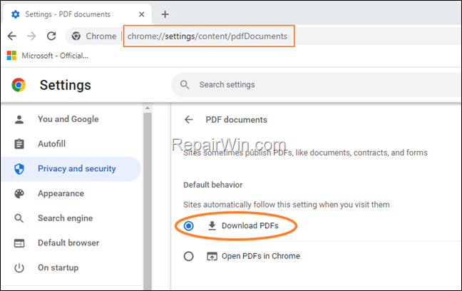 How to Make Chrome Download PDF files instead of Opening them.
