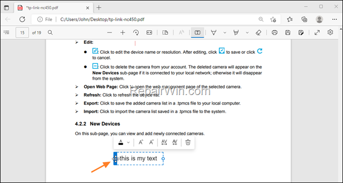 How to Insert Text Comments to PDF with EDGE: